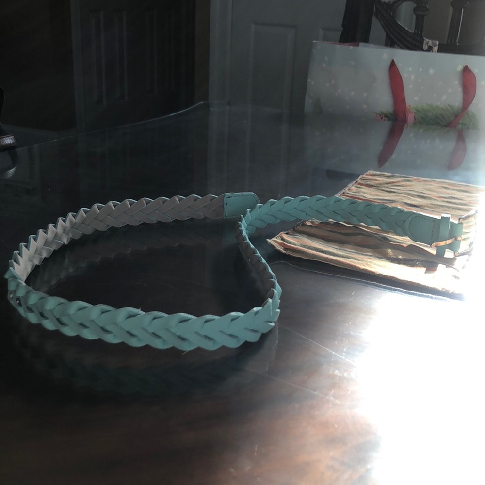 Blue braided belt